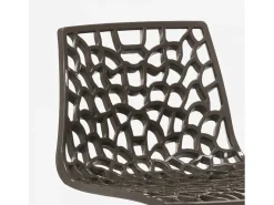Taburete diseño cocina bar base negro mate regulable Grand Soleil Spider Matt - Marrón