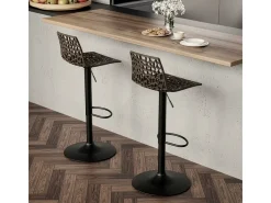 Taburete diseño cocina bar base negro mate regulable Grand Soleil Spider Matt - Marrón