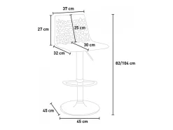 Taburete diseño cocina bar base negro mate regulable Grand Soleil Spider Matt - Bordeaux