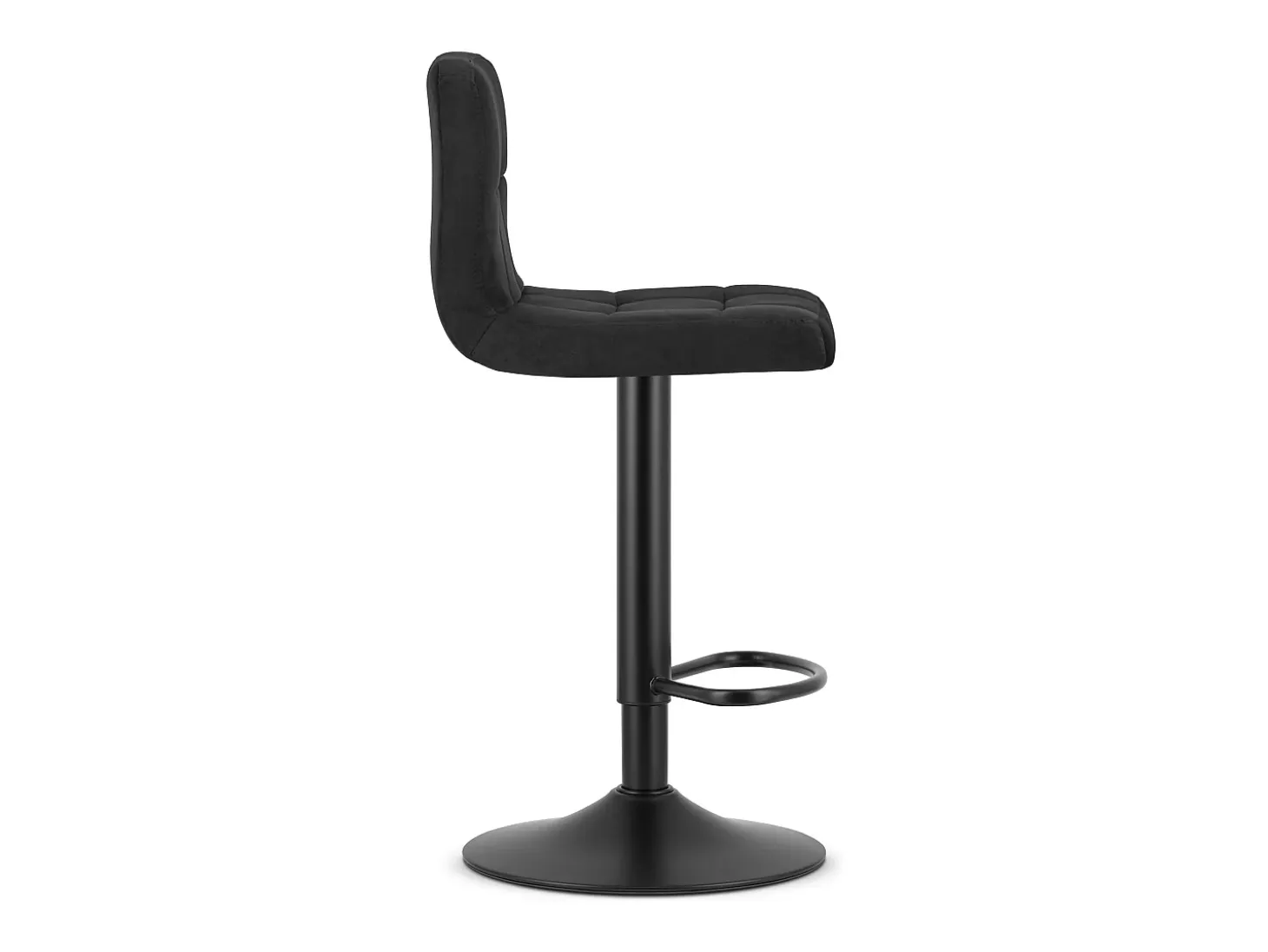 Taburete giratorio Valora HAXU, terciopelo negro, ajustable