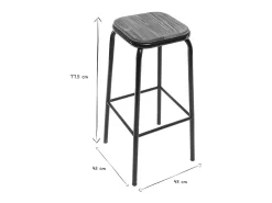 Taburete industrial inox lote de 2 A75cm MEMPHIS