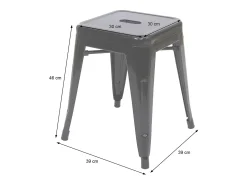 Taburete MCW-A73 (set de 2), rojo