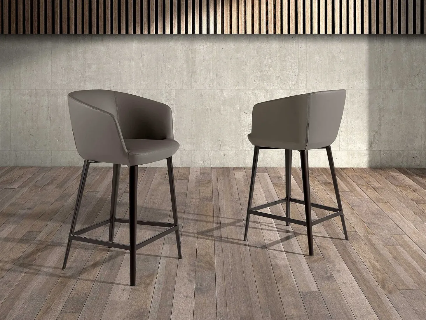 Taburete polipiel gris taupe 4134 ANGEL CERDA