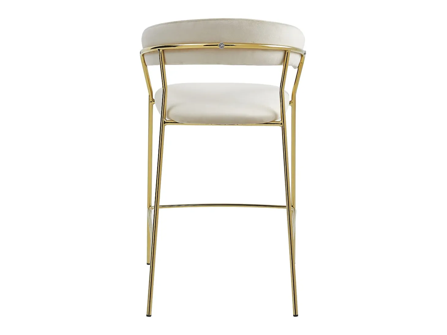 Taburete Valora BADIA de terciopelo beige con patas doradas para cocina (x2)