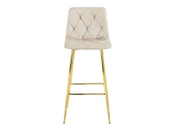 Taburete Valora KODA de terciopelo beige con patas doradas para cocina (x3)