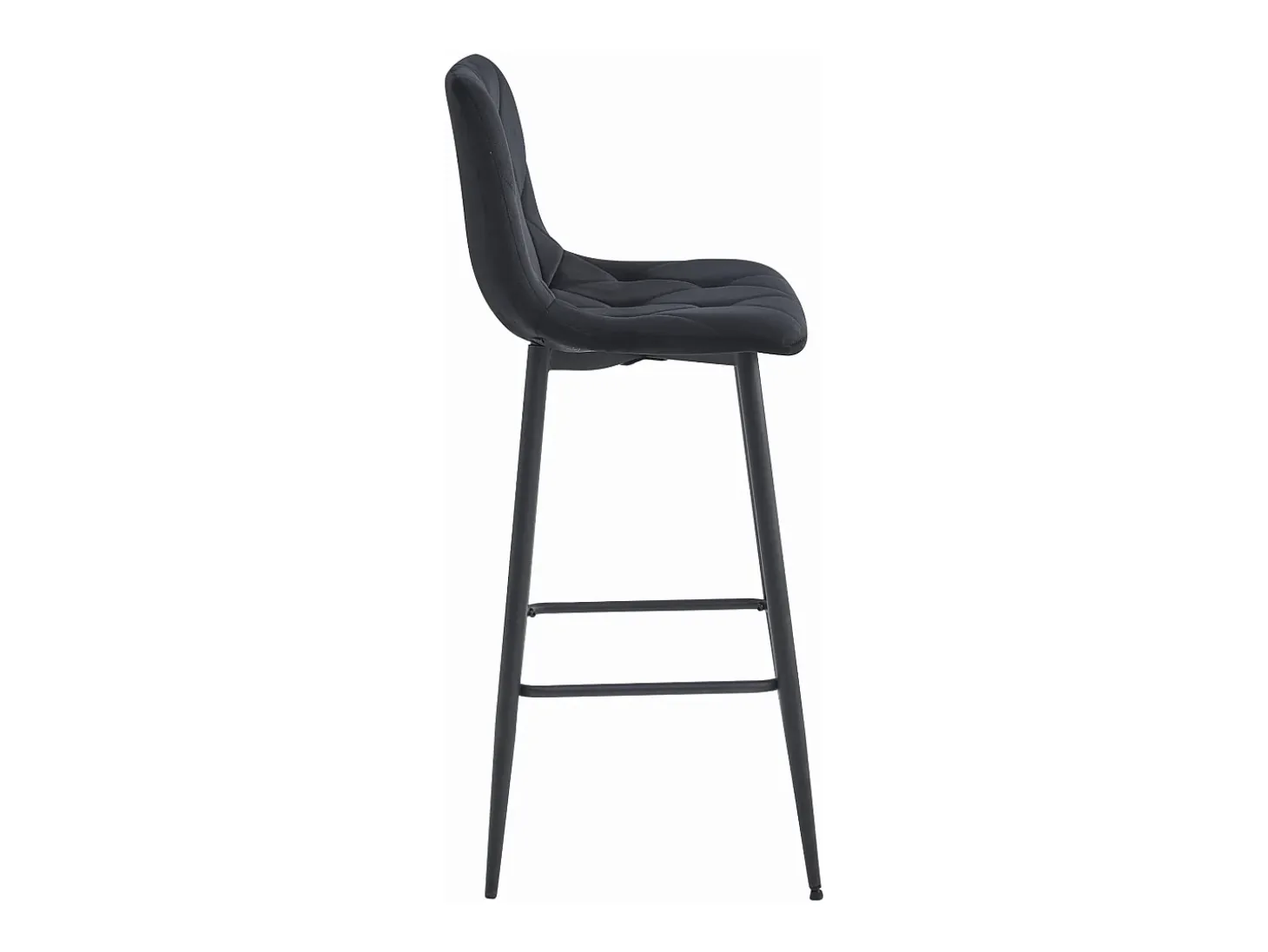 Taburete Valora KODA de terciopelo negro (x2)