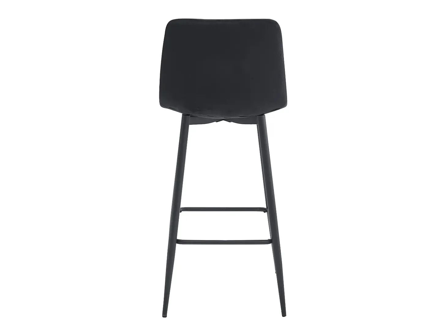 Taburete Valora KODA, taburete de bar de terciopelo negro con patas negras