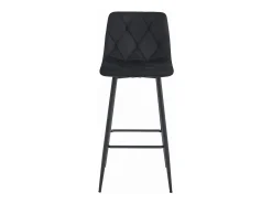 Taburete Valora KODA, taburete de bar de terciopelo negro con patas negras