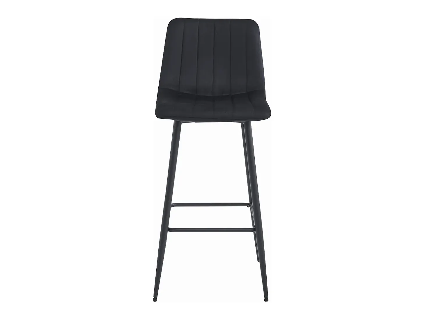 Taburete Valora POZZA de terciopelo negro, diseño ergonómico para cocina (x4)