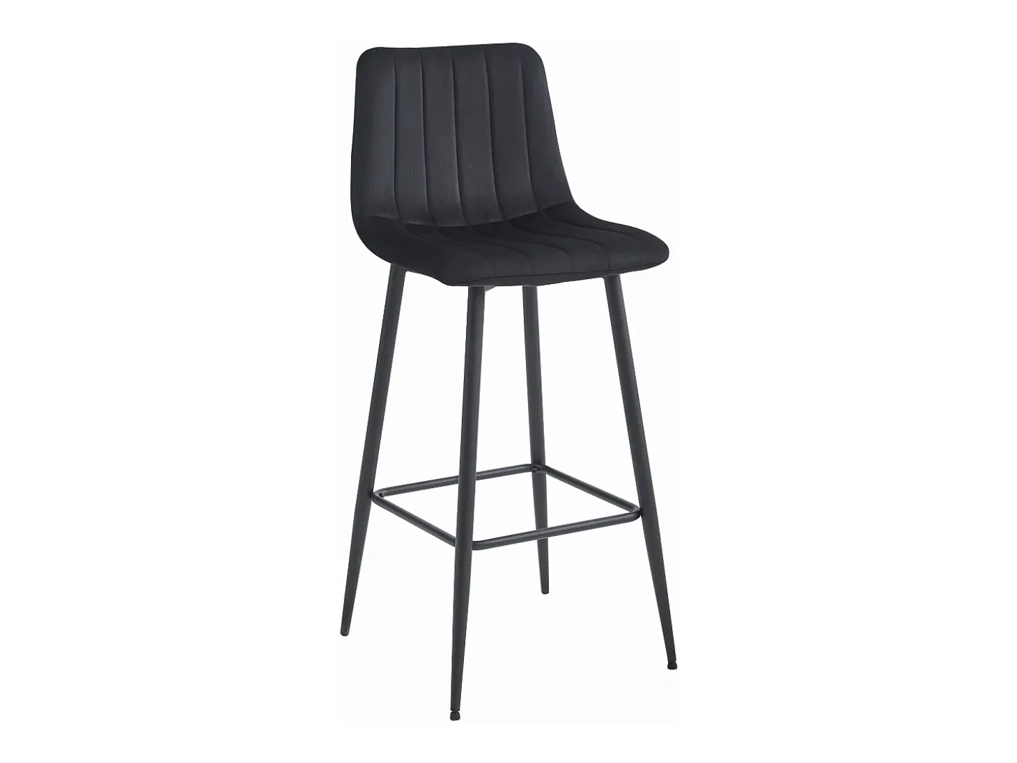 Taburete Valora POZZA de terciopelo negro, diseño ergonómico para cocina (x4)