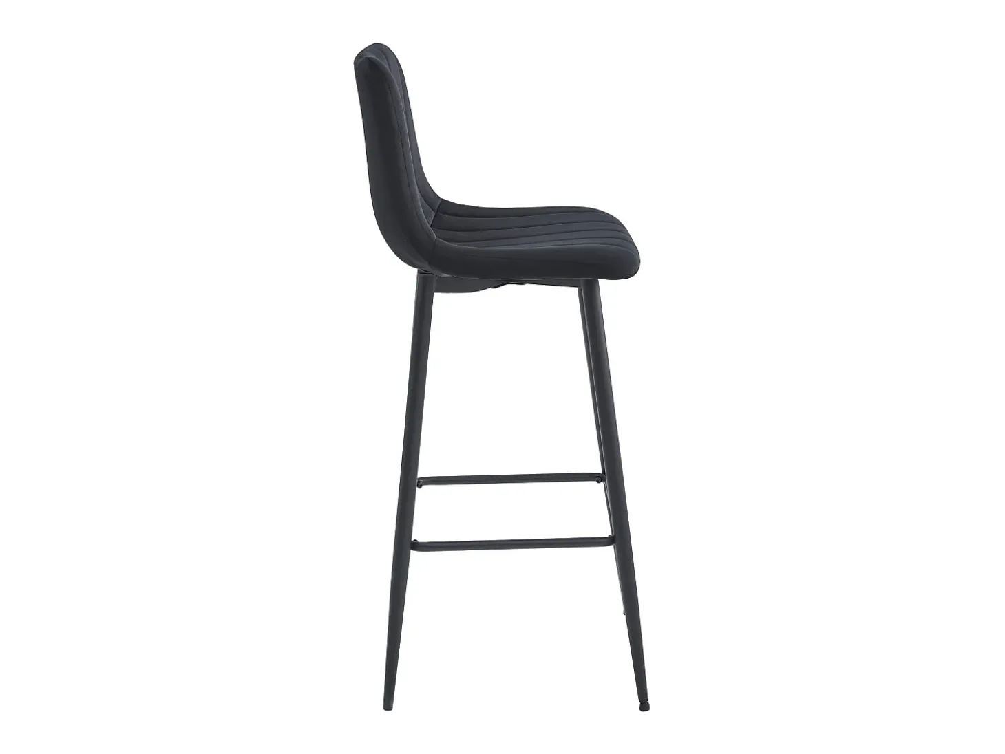 Taburete Valora POZZA de terciopelo negro, diseño ergonómico para cocina (x4)