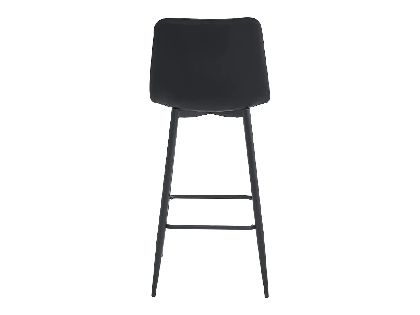 Taburete Valora POZZA de terciopelo negro, diseño ergonómico para cocina (x4)