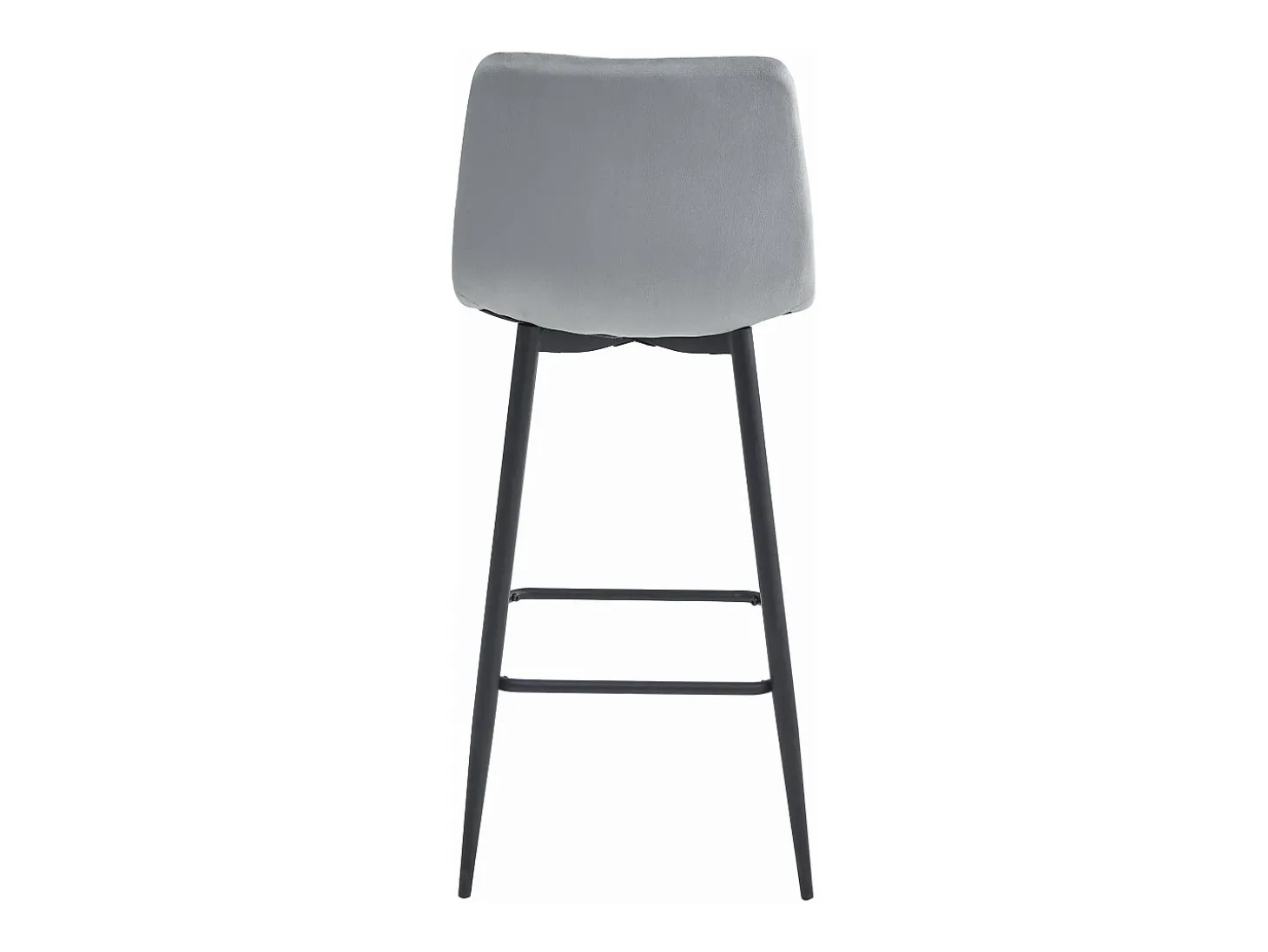Taburete Valora TEOTO, color gris plata, terciopelo, patas negras, para cocina (x3)