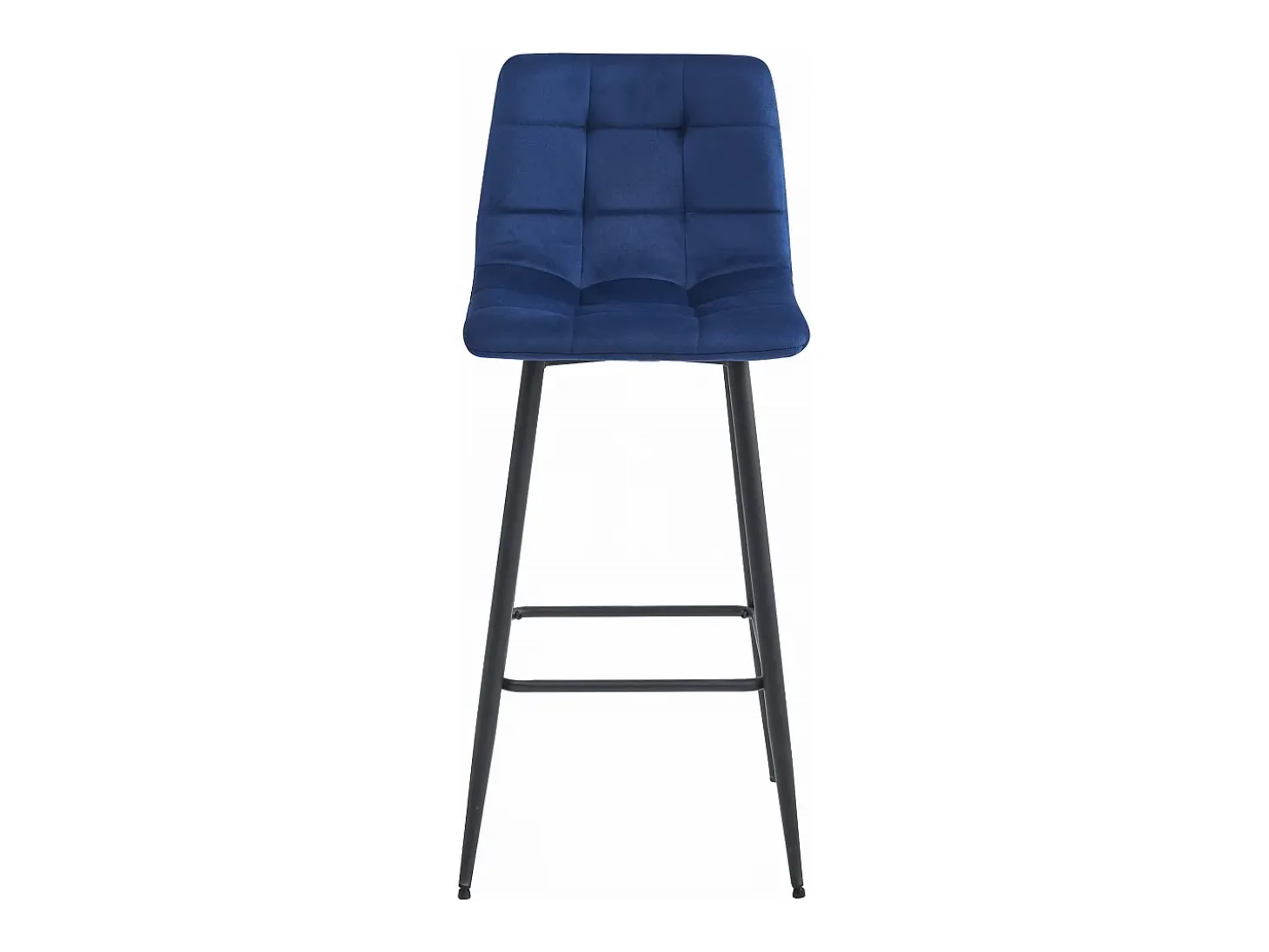 Taburete Valora TEOTO de terciopelo azul marino con patas negras para cocina