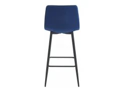 Taburete Valora TEOTO de terciopelo azul marino con patas negras para cocina