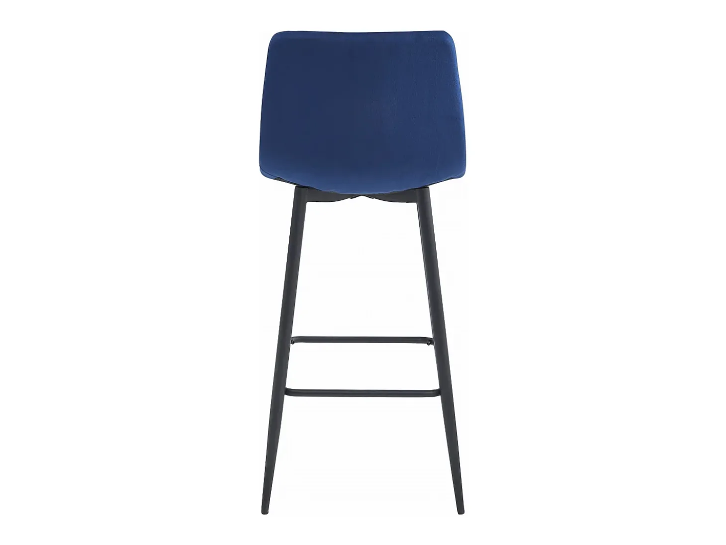 Taburete Valora TEOTO de terciopelo azul marino con patas negras para cocina (x4)