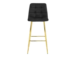 Taburete Valora TEOTO, terciopelo negro, patas doradas (x2)