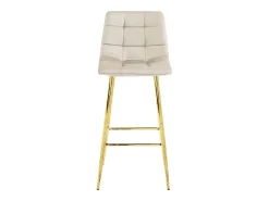 Taburete Valora TEOTO, terciopelo beige, patas doradas, para cocina (x4)