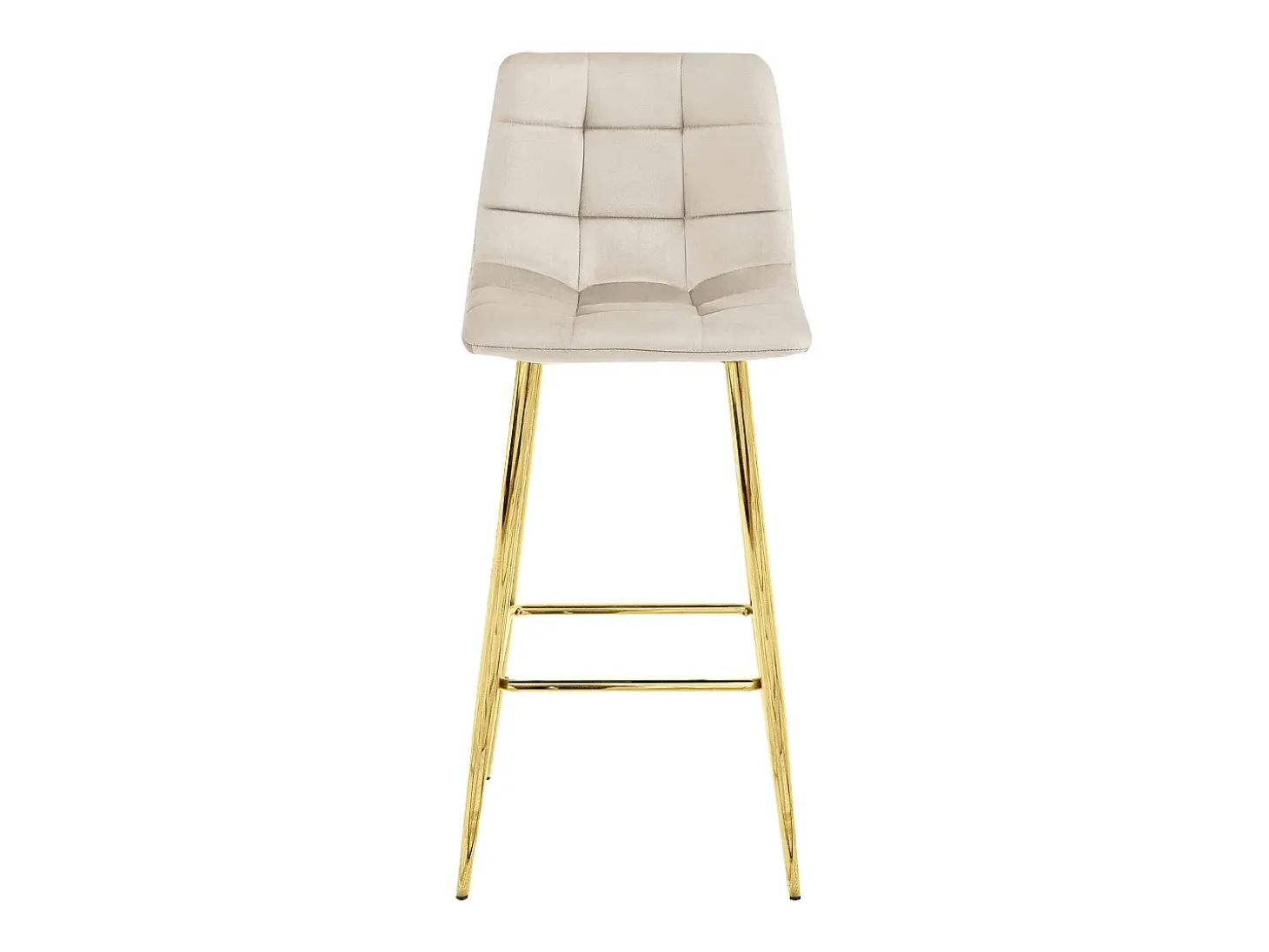 Taburete Valora TEOTO, terciopelo beige, patas doradas, para cocina (x4)