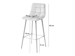 Taburete Valora TEOTO, terciopelo beige, patas doradas, para cocina (x4)