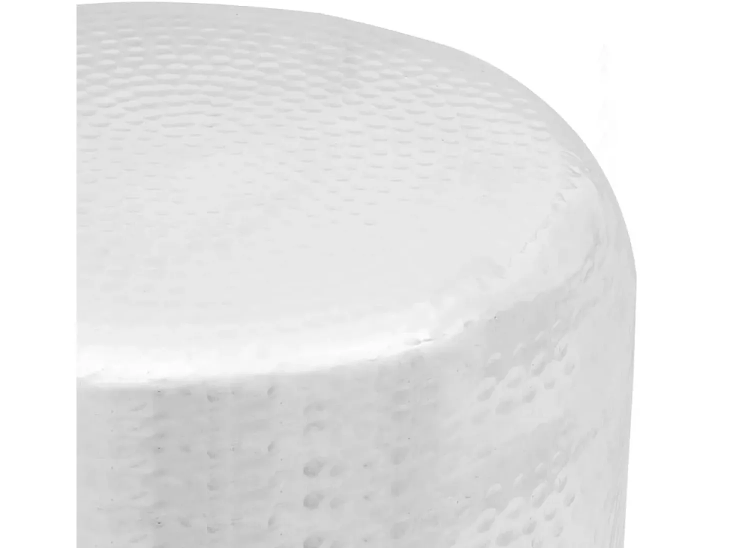 Taburete/mesa de centro de aluminio martillado plateado