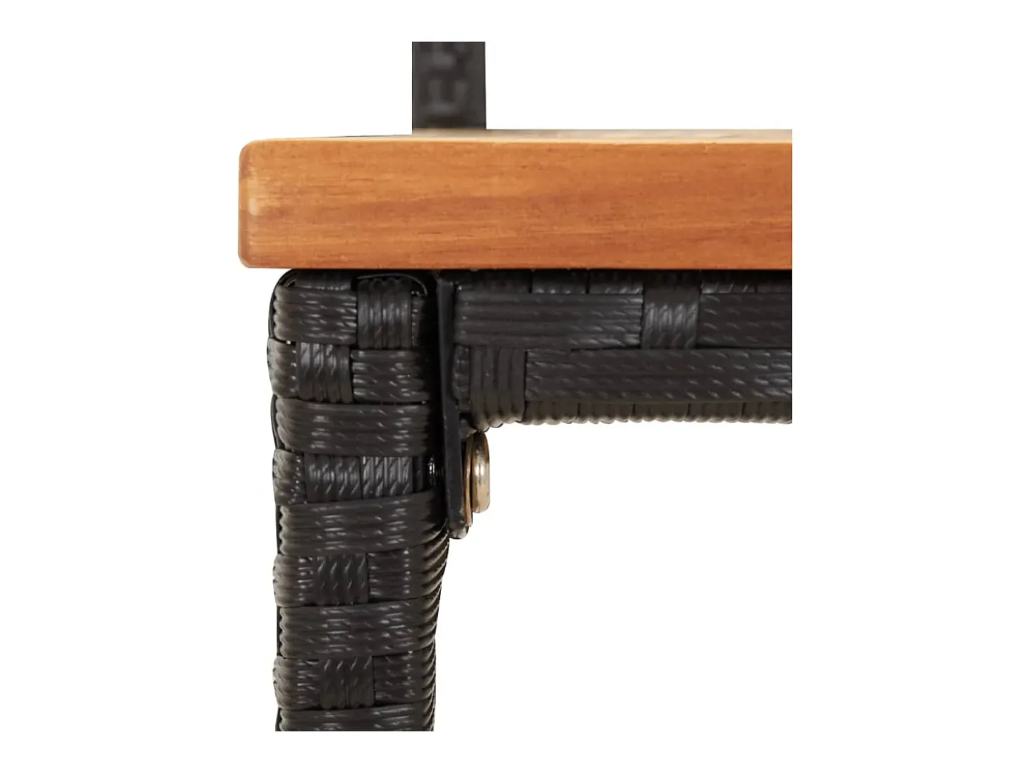 Taburetes altos 4 uds madera de acacia y ratán sintético negro