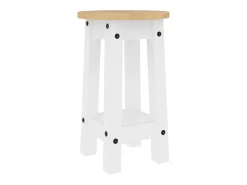 Taburetes altos de cocina 2 uds madera maciza de pino blanco