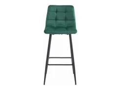 Taburetes bar Valora TEOTO terciopelo verde oscuro patas acero x3