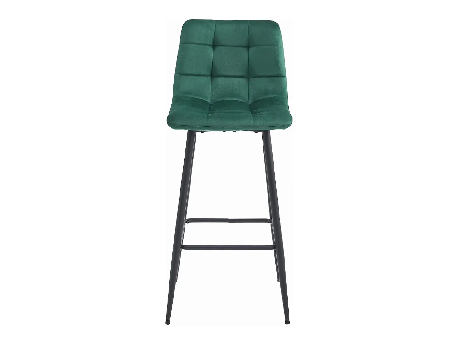 Taburetes bar Valora TEOTO terciopelo verde oscuro patas acero x3