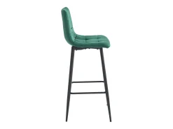 Taburetes bar Valora TEOTO terciopelo verde oscuro patas acero x3