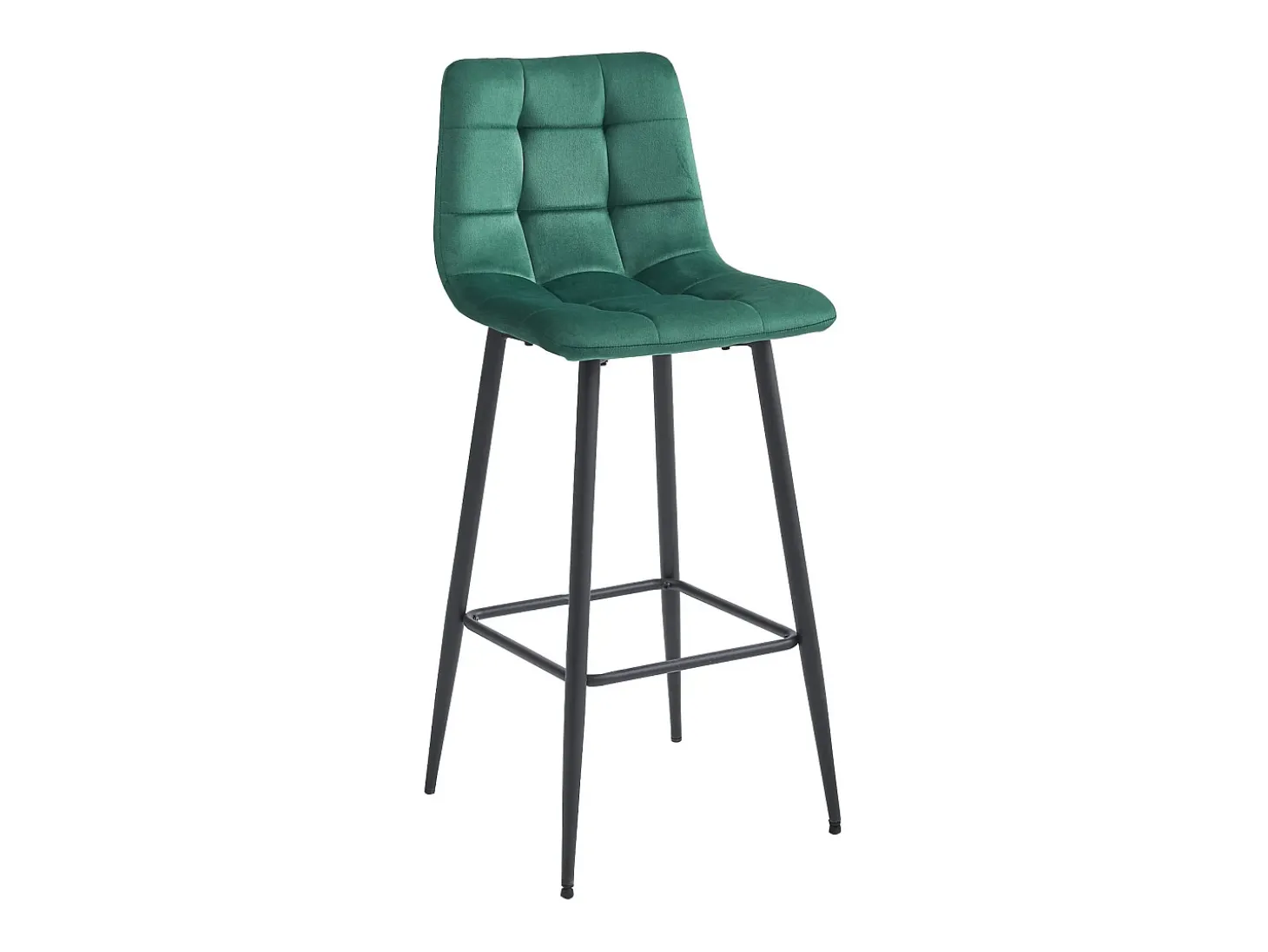 Taburetes bar Valora TEOTO terciopelo verde oscuro patas acero x2