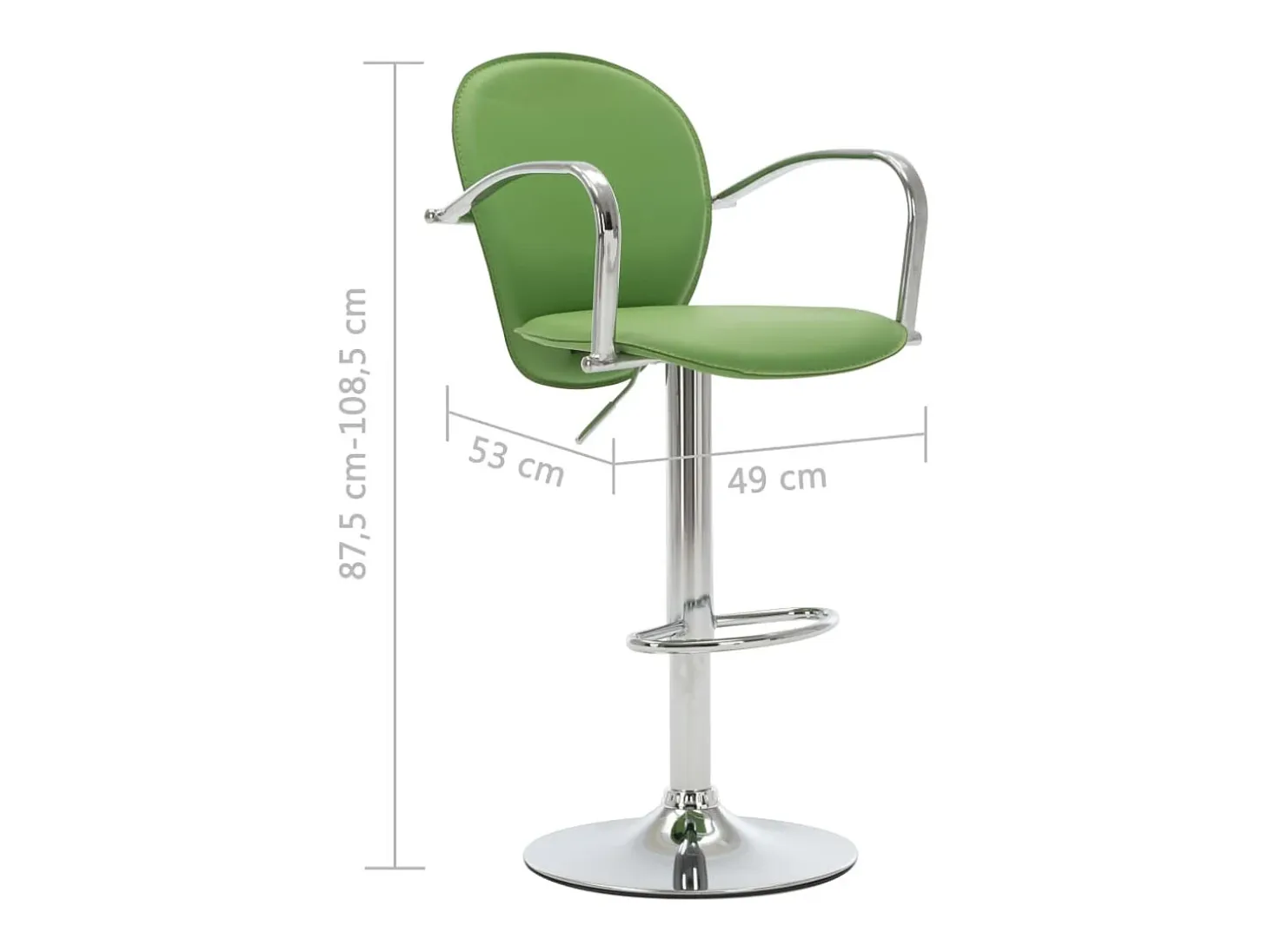 Taburetes cocina con reposabrazos 2 uds cuero sintético verde