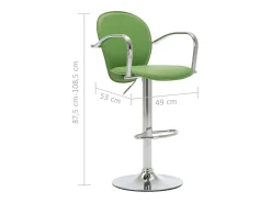 Taburetes cocina con reposabrazos 2 uds cuero sintético verde