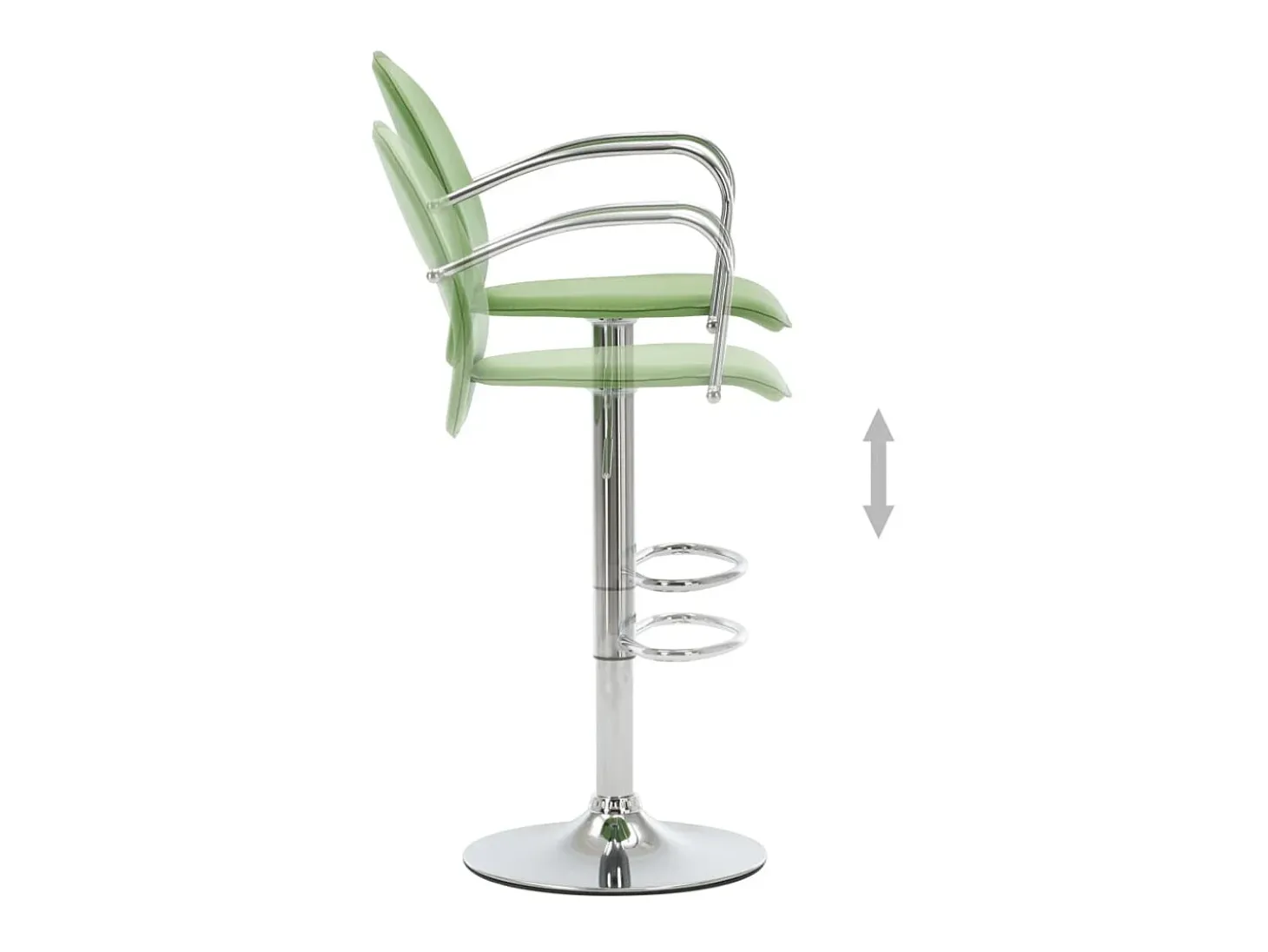 Taburetes cocina con reposabrazos 2 uds cuero sintético verde