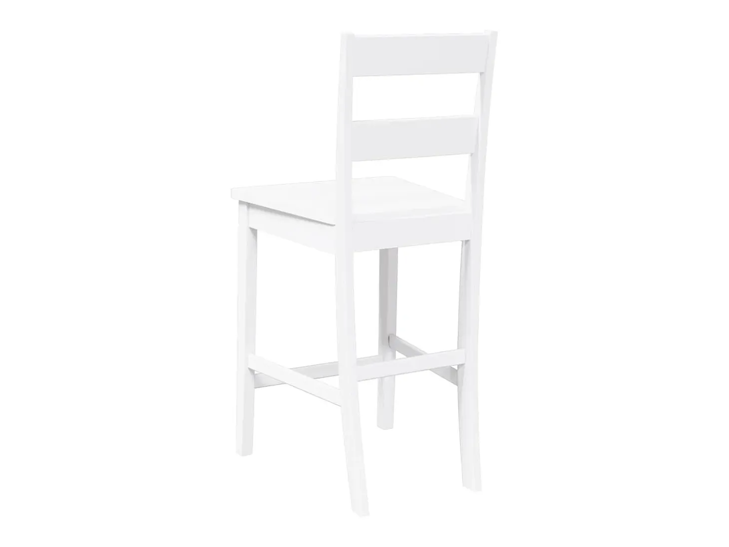 Taburetes de bar 2 piezas madera maciza de caucho blanco