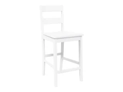 Taburetes de bar 2 piezas madera maciza de caucho blanco