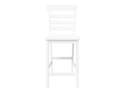 Taburetes de bar 2 uds madera maciza blanca caucho