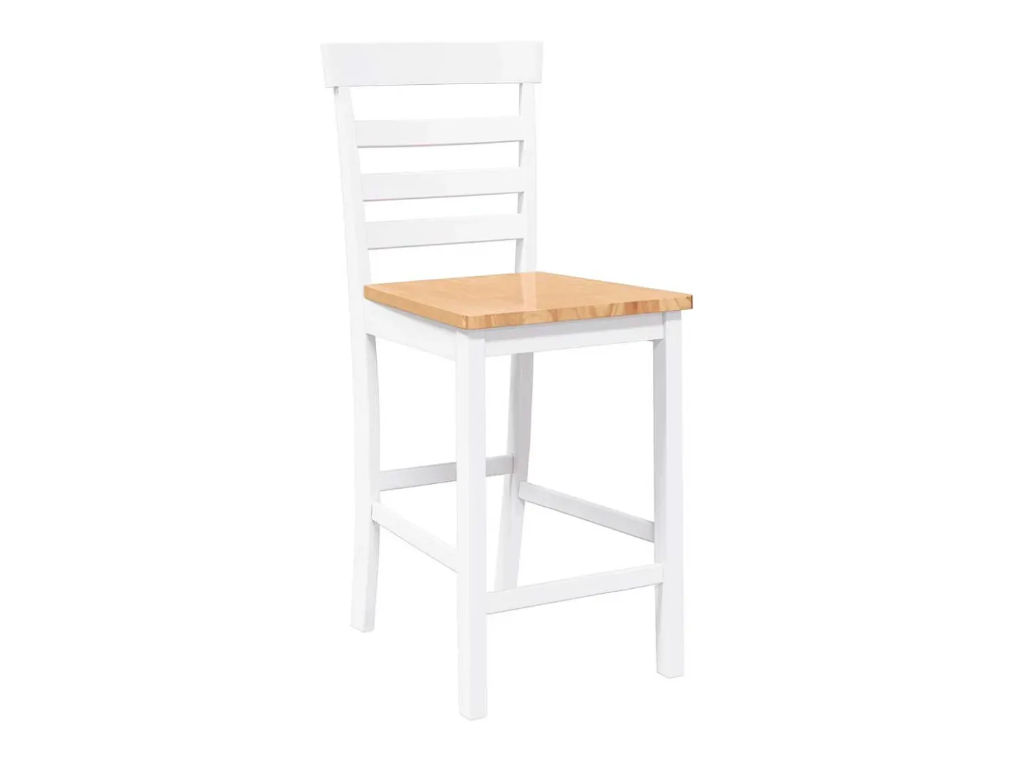Taburetes de bar 2 uds madera maciza blanca caucho