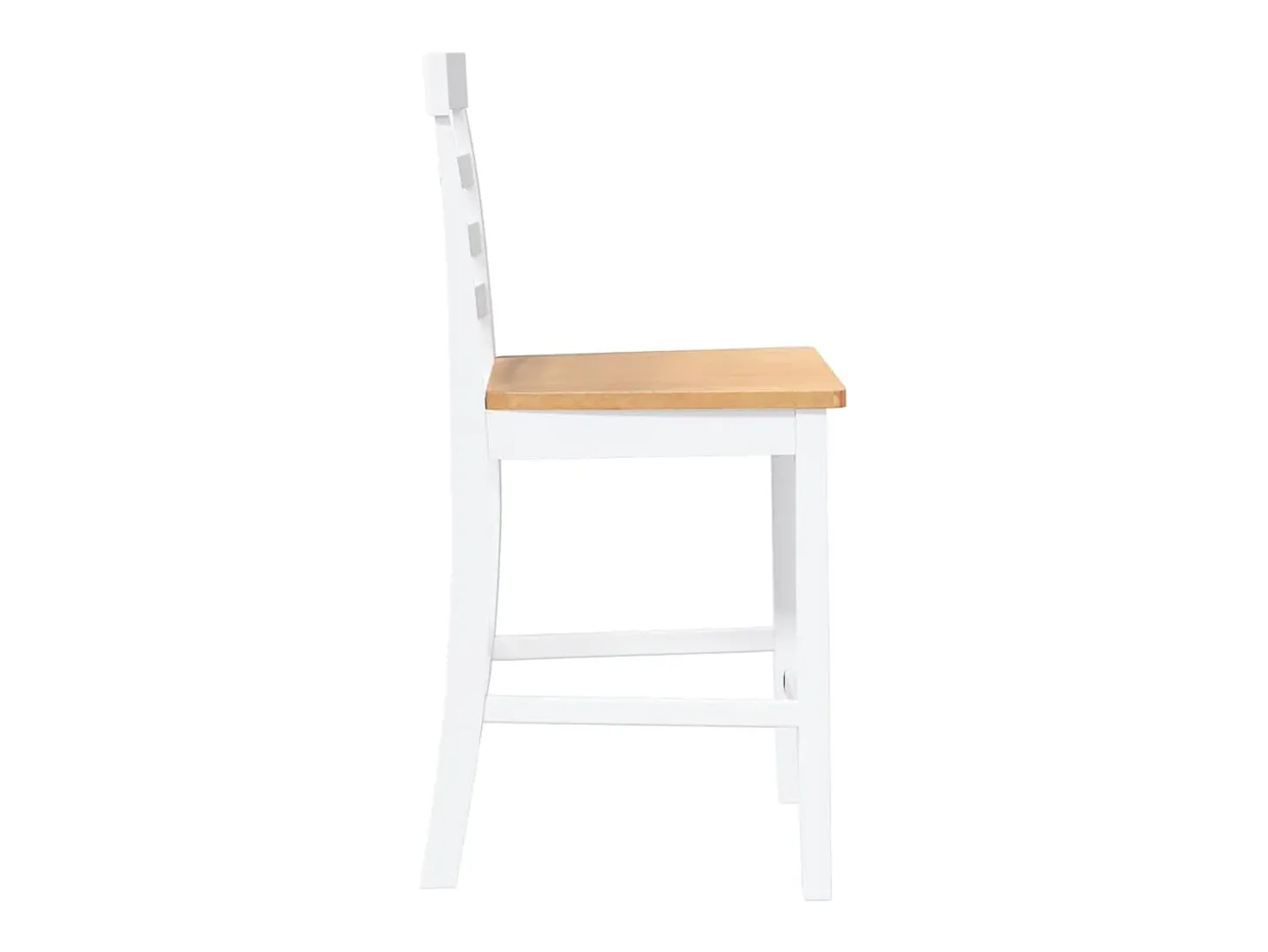 Taburetes de bar 2 uds madera maciza blanca caucho