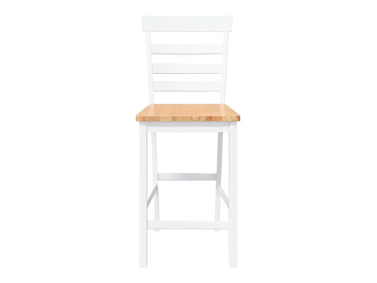 Taburetes de bar 2 uds madera maciza blanca caucho