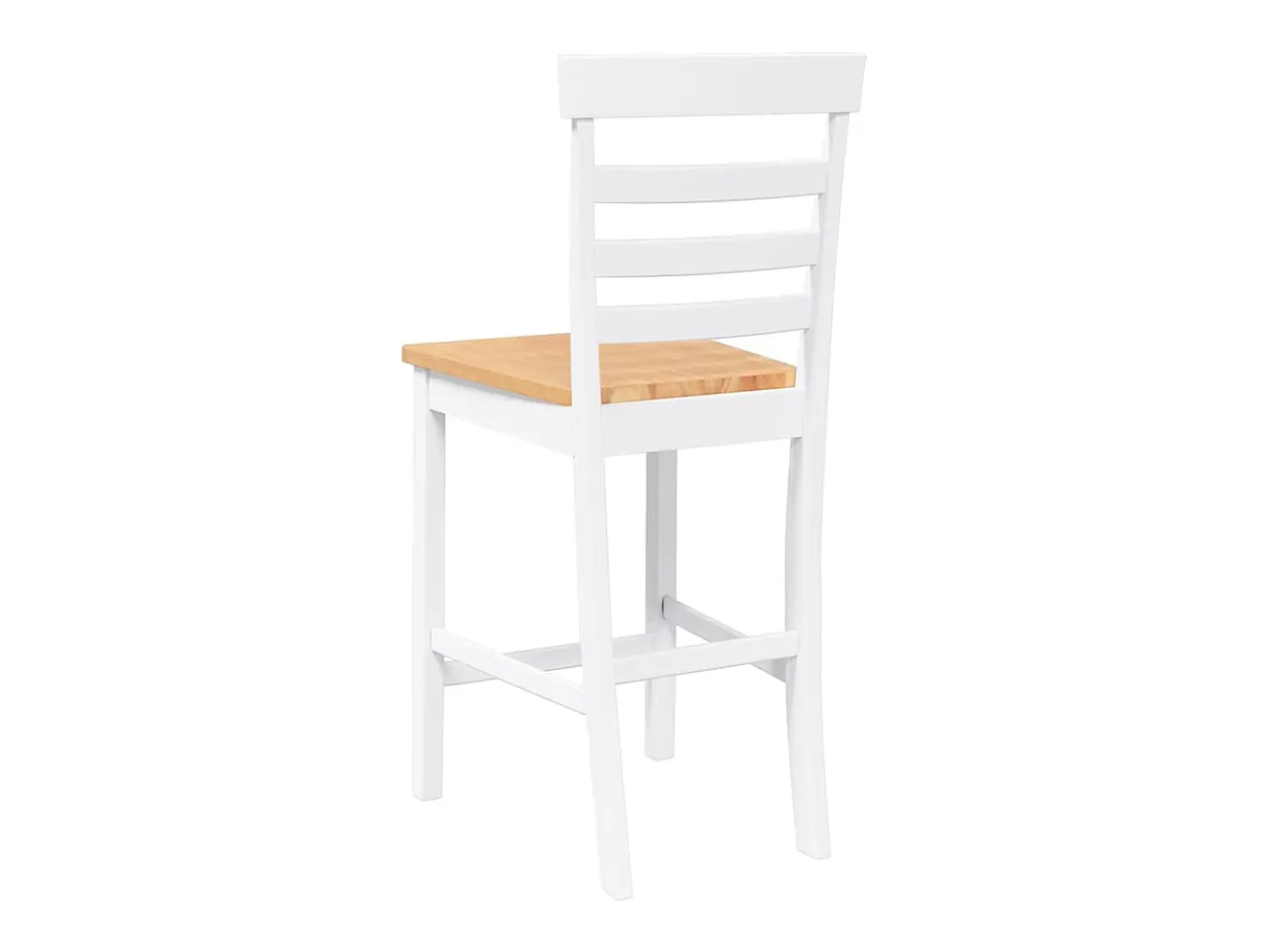Taburetes de bar 2 uds madera maciza blanca caucho
