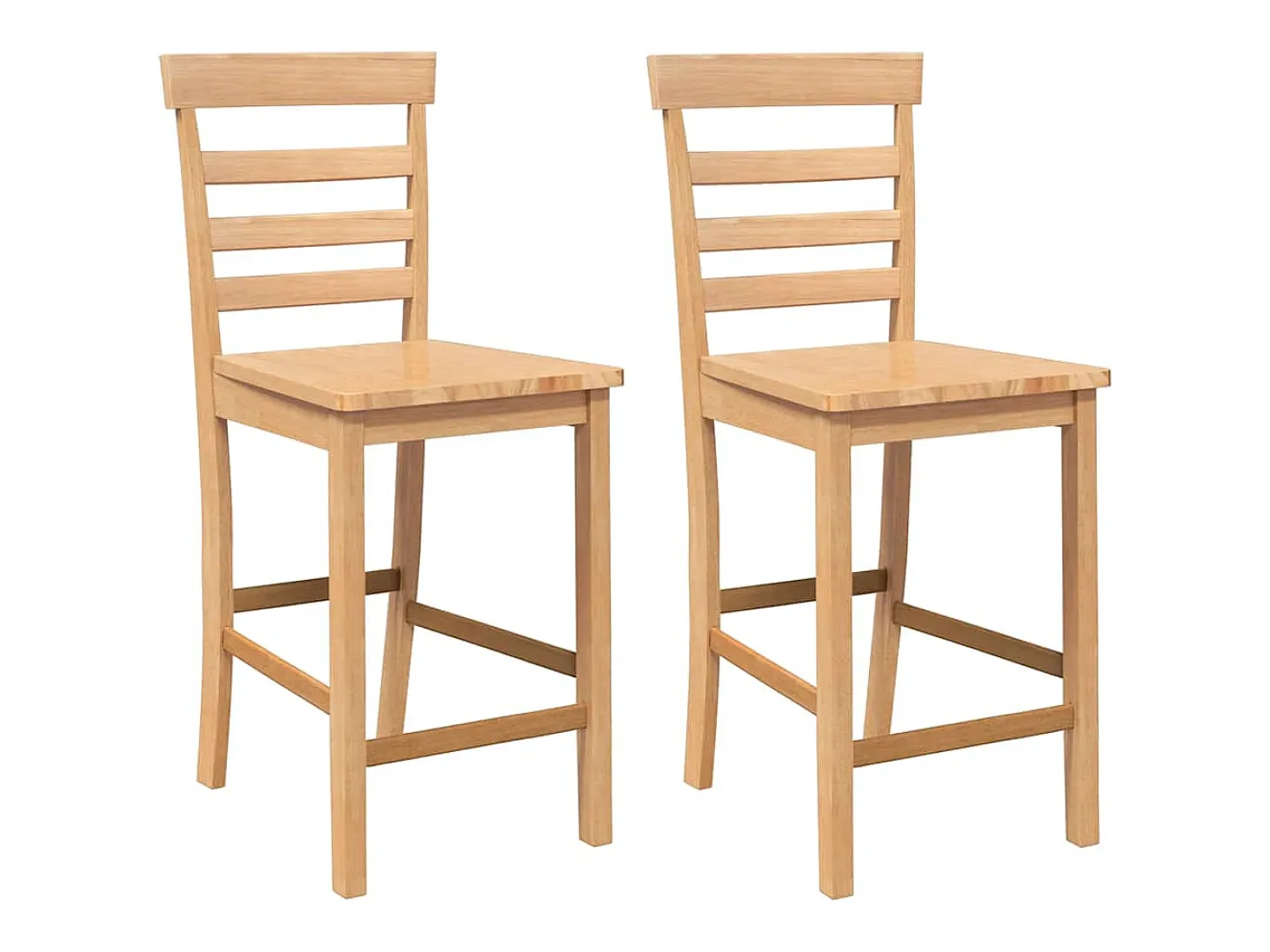 Taburetes de bar 2 uds madera maciza natural caucho