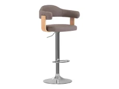 Taburetes de bar 2 unidades gris taupe madera curvada y tela