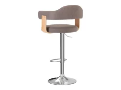 Taburetes de bar 2 unidades gris taupe madera curvada y tela