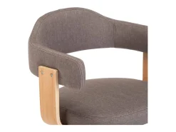 Taburetes de bar 2 unidades gris taupe madera curvada y tela