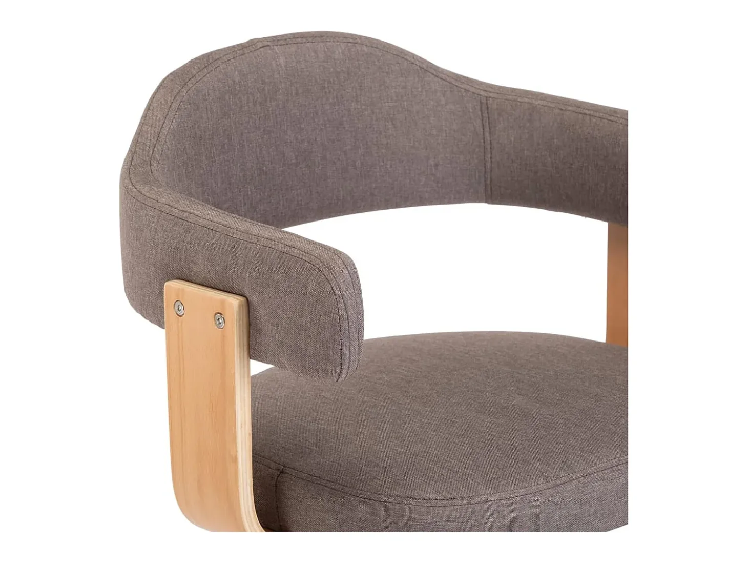 Taburetes de bar 2 unidades gris taupe madera curvada y tela