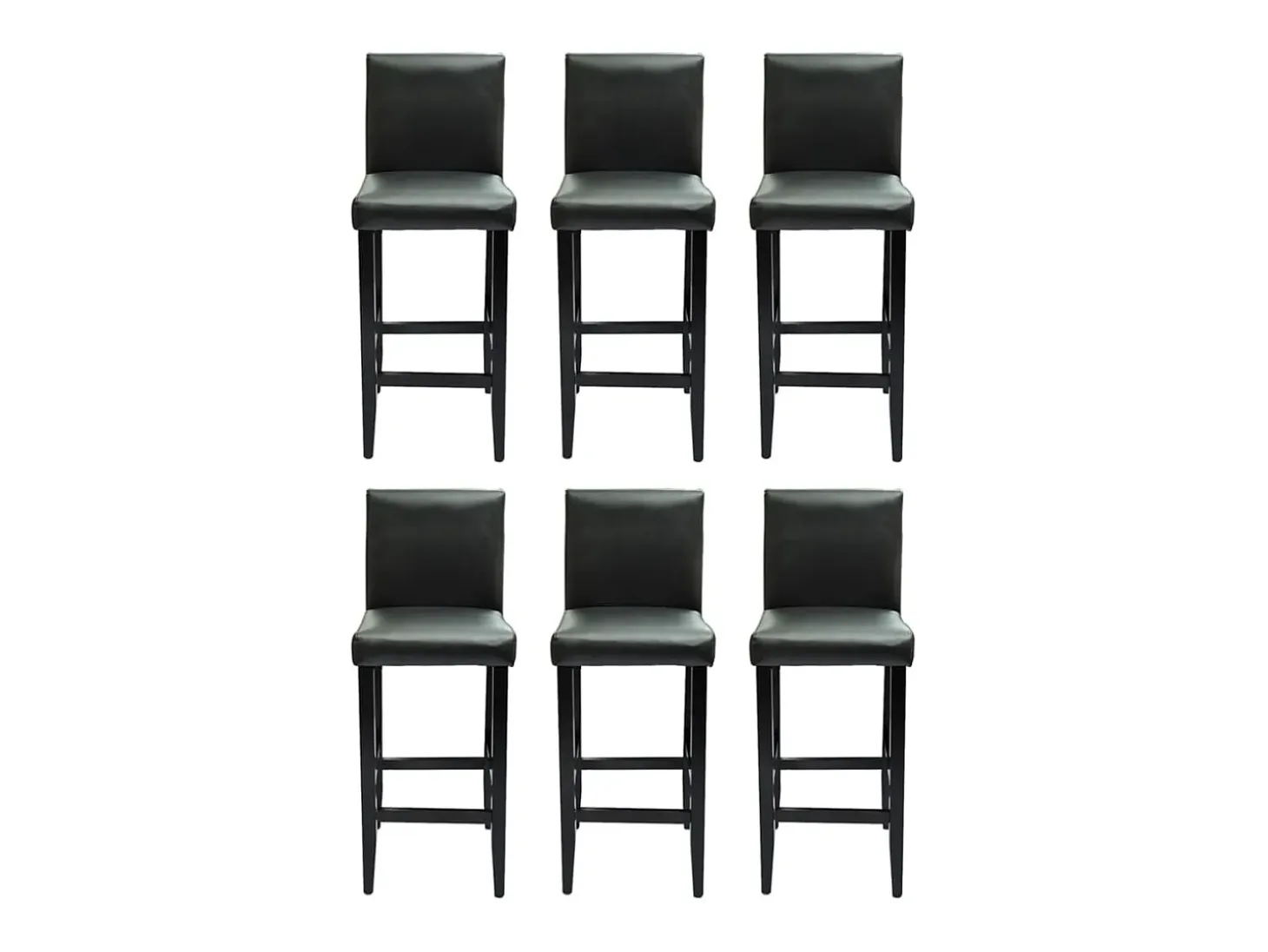 Taburetes de bar 6 unidades de cuero artificial negro