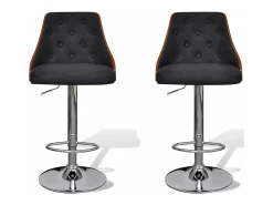 Taburetes de bar 2 unidades de tela con altura ajustable