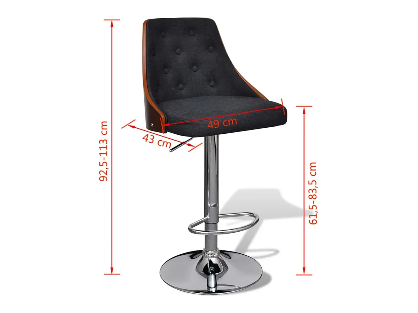 Taburetes de bar 2 unidades de tela con altura ajustable