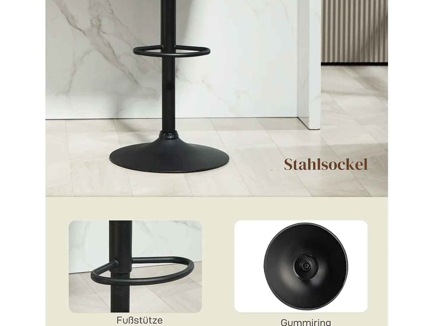 Taburetes de bar ajustables y giratorios, estructura de metal, tapizado de lino, gris oscuro, juego de 2 (59x53x89-110cm)